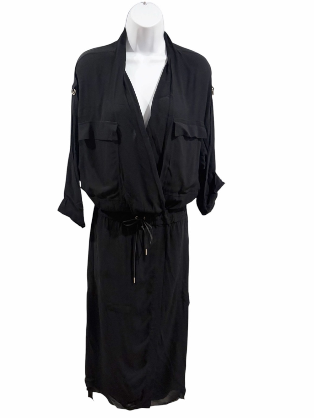 Helmut Lang Surplice Crepe Shirtdress size 4
